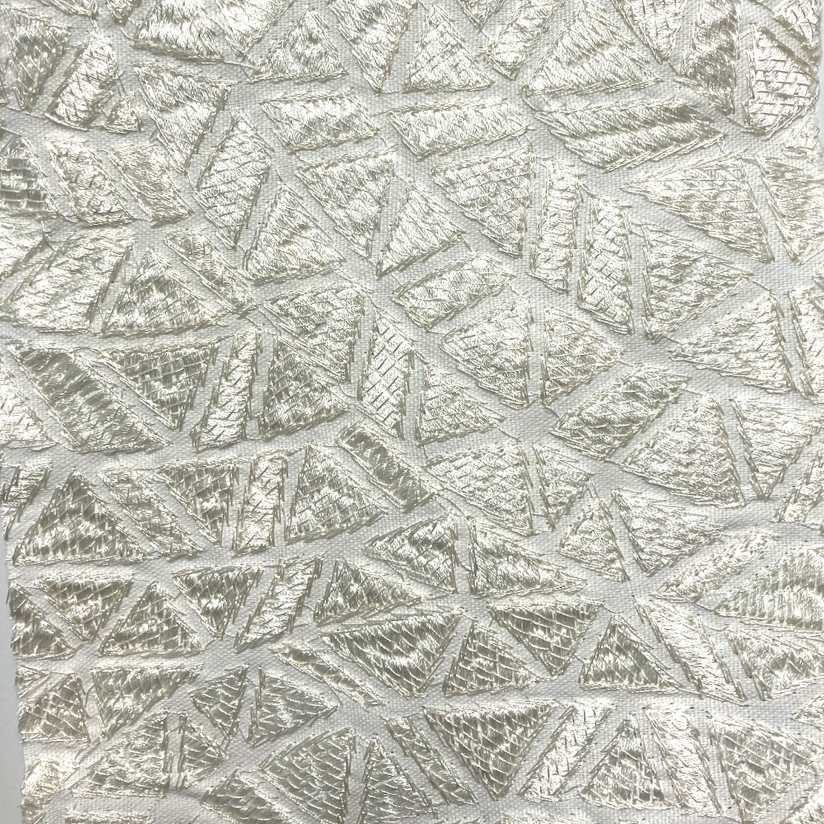 Swatch Sample of The Met x Ann Gish Ornament Duvet Cover and Decorative Pillow in Bone and Bone