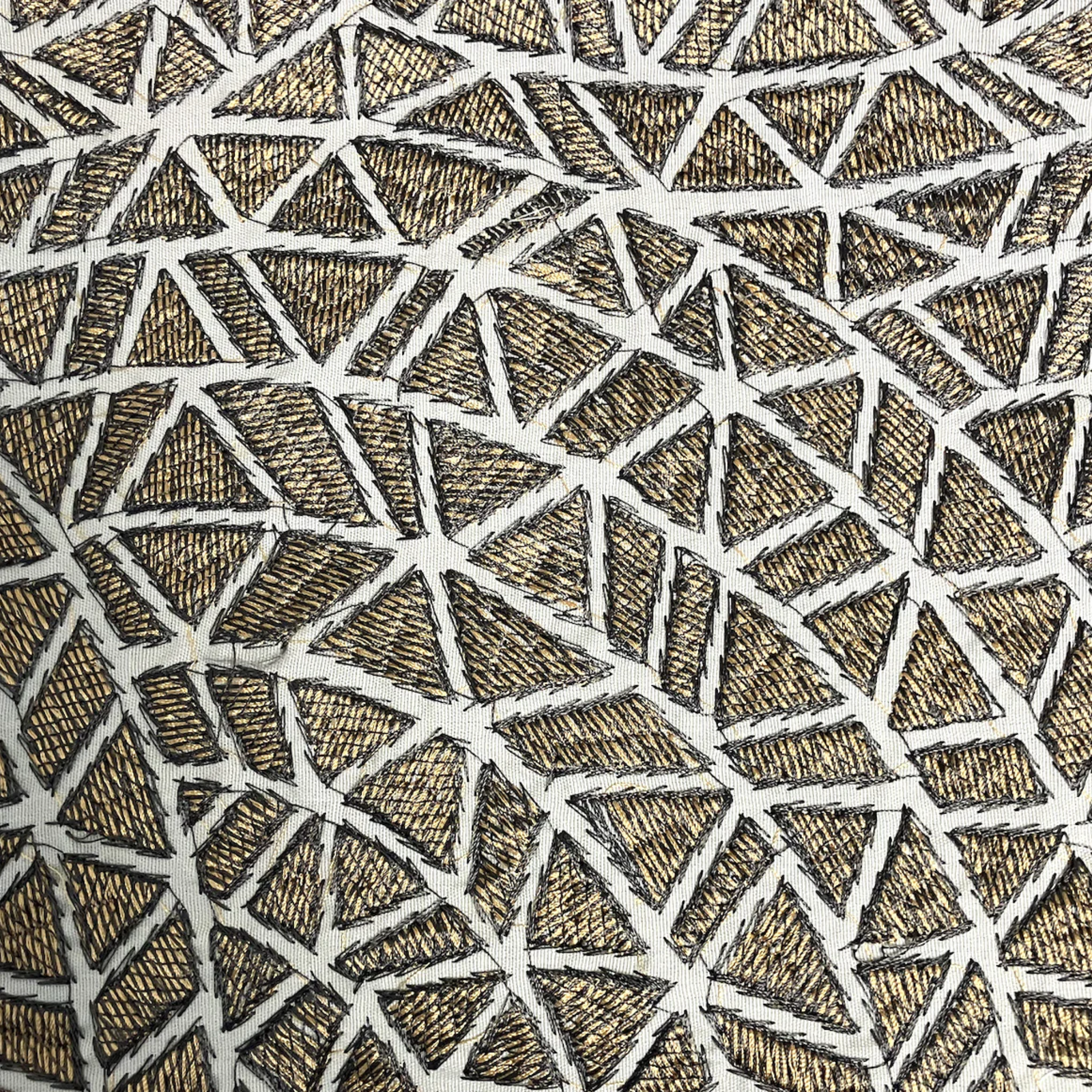 The Met x Ann Gish Ornament Duvet Cover and Decorative Pillow in Gold and Charcoal