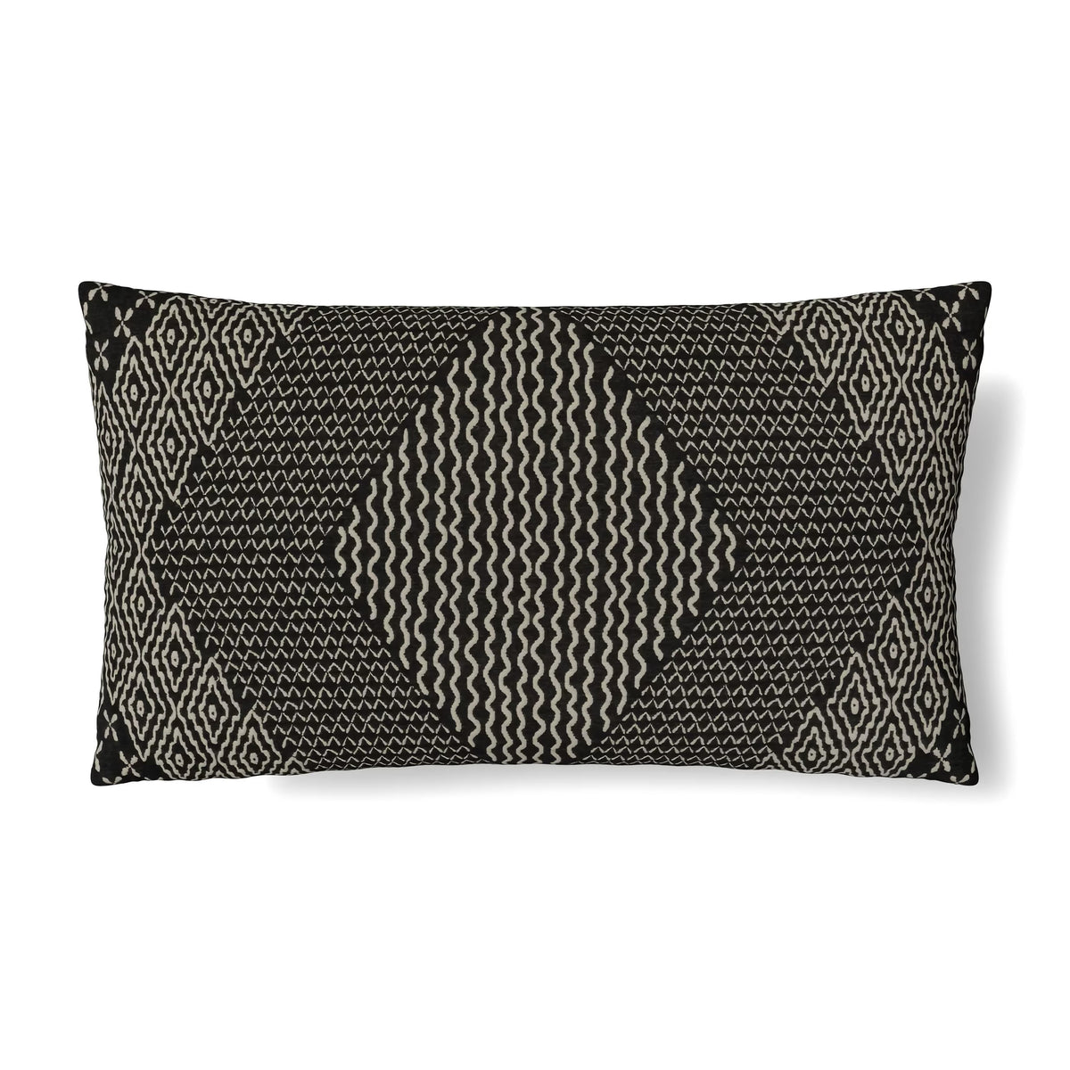 The Met x Ann Gish Sashiko Hishi-Moyo 24x14 Decorative Pillow