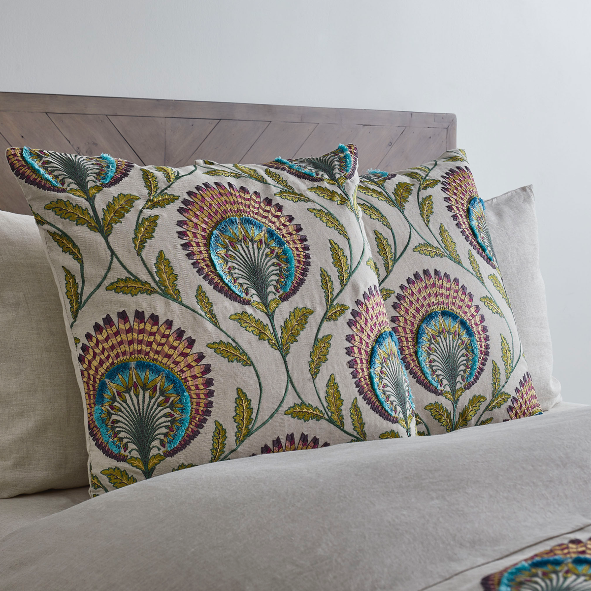 Closeup of The Met x Ann Gish Tavus Throw and Decorative Pillow