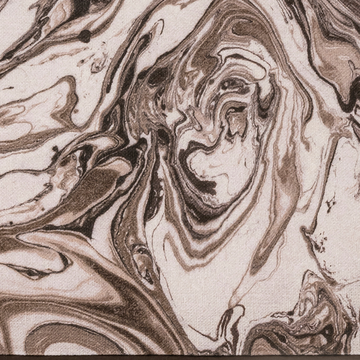 Abstract pattern of swirling brown and beige lines, like marbled stone—perfect for a stylish sleep mask with blackout lining.