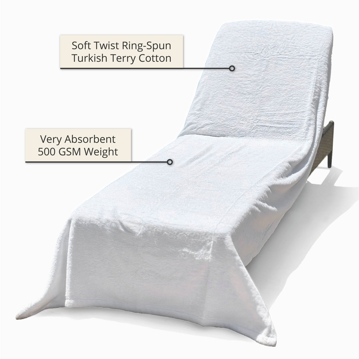 ARLU Home Lounge Chair Cover White Detailed infographic