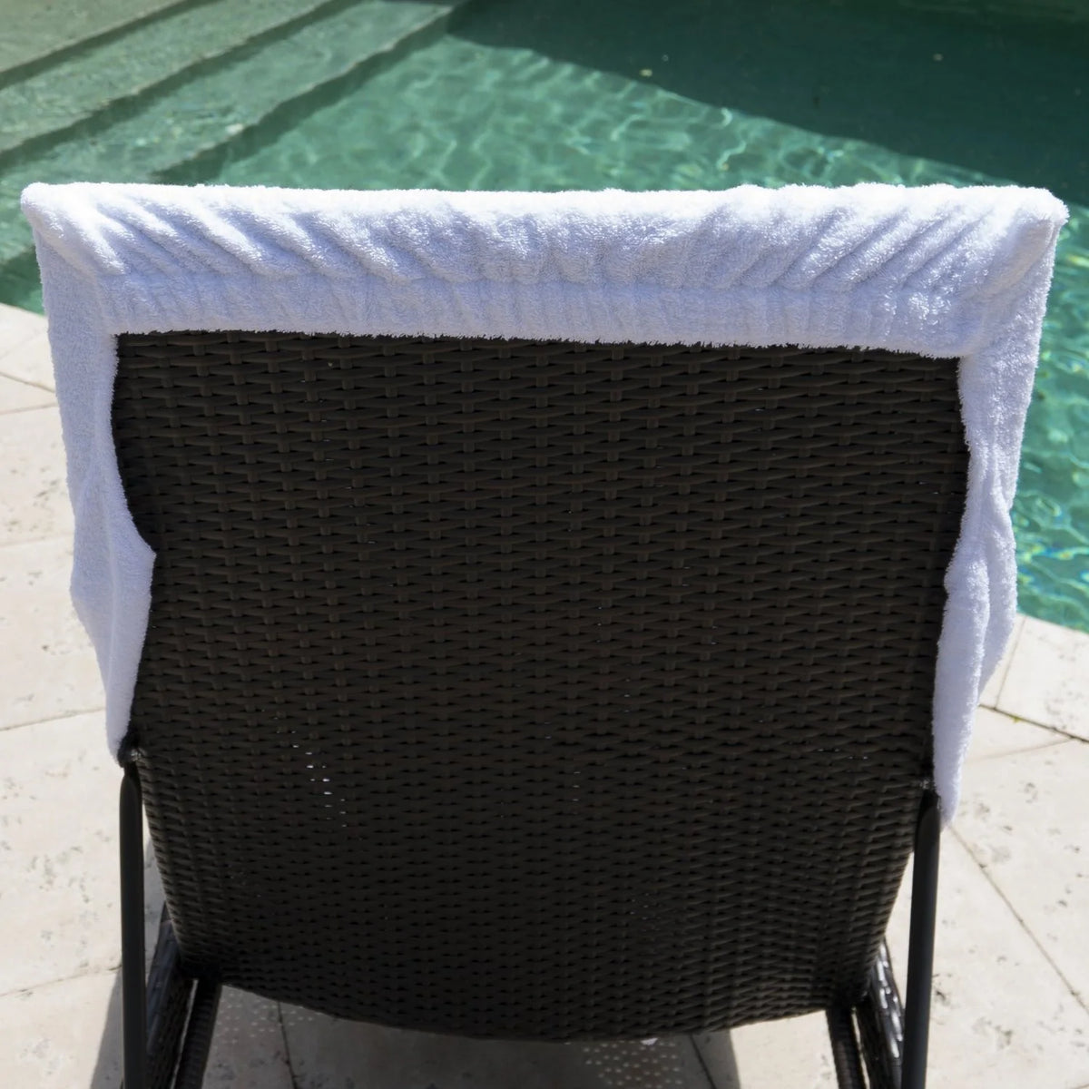 ARLU Home Luxury Terry Lounge Chair Towel Cover - White
