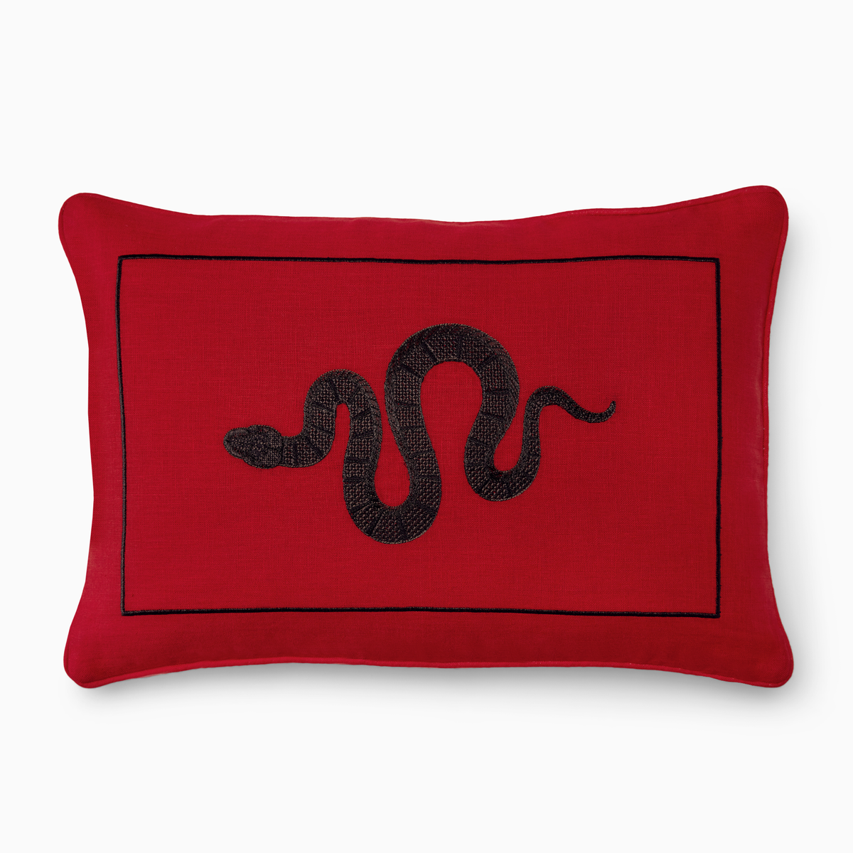 Sferra Year of the Snake Decorative Pillow in Color Red/Black