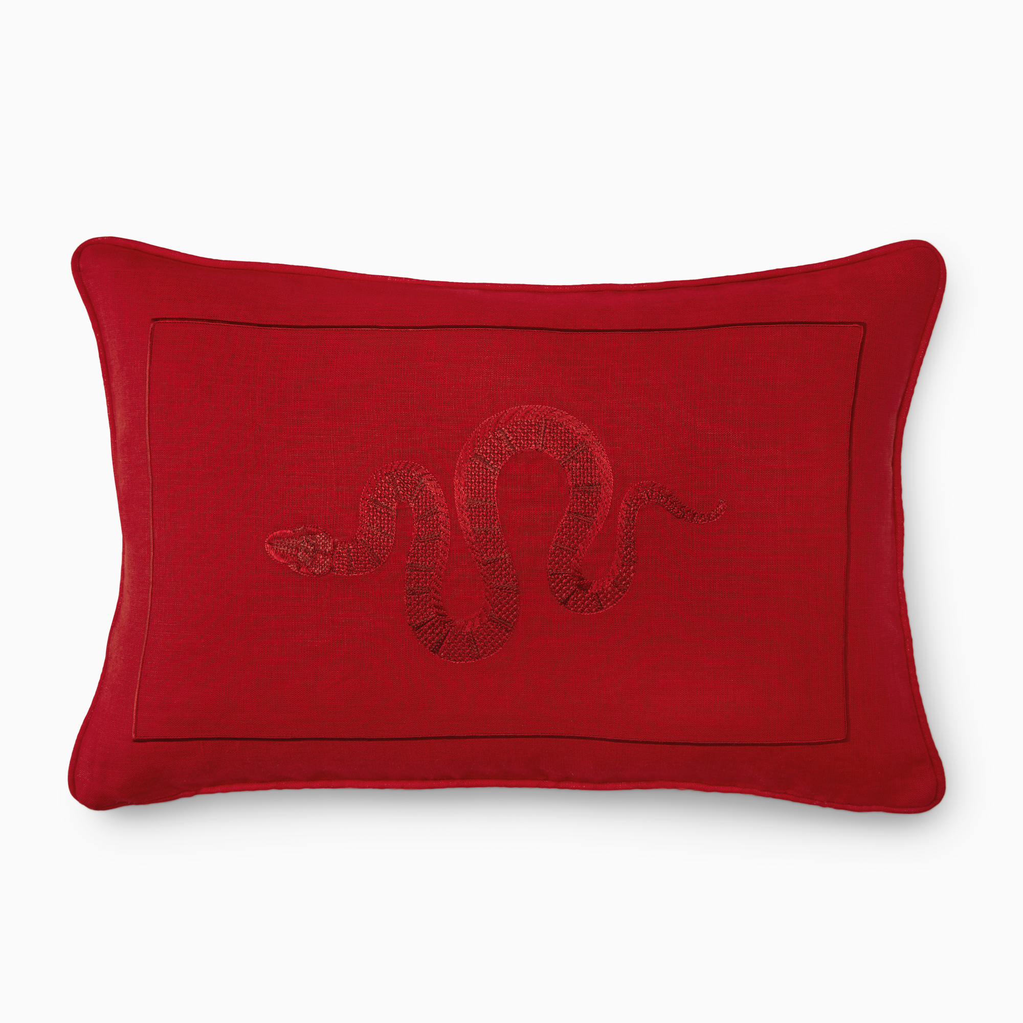 Sferra Year of the Snake Decorative Pillow in Color Red/Red