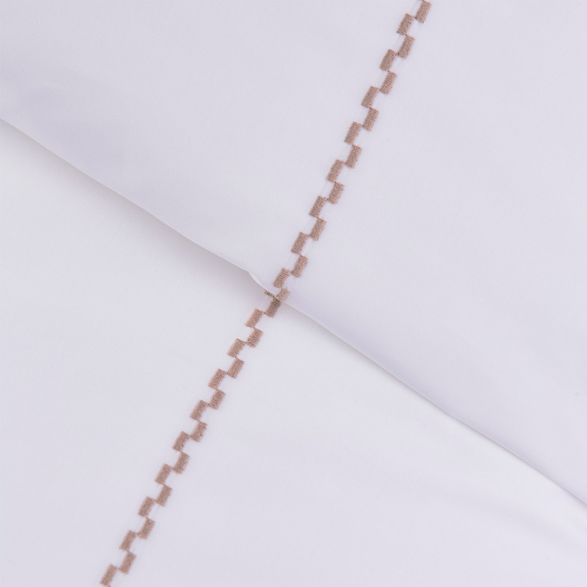Embroidery Closeup of Yves Delorme Alienor Bedding in Sienna Color