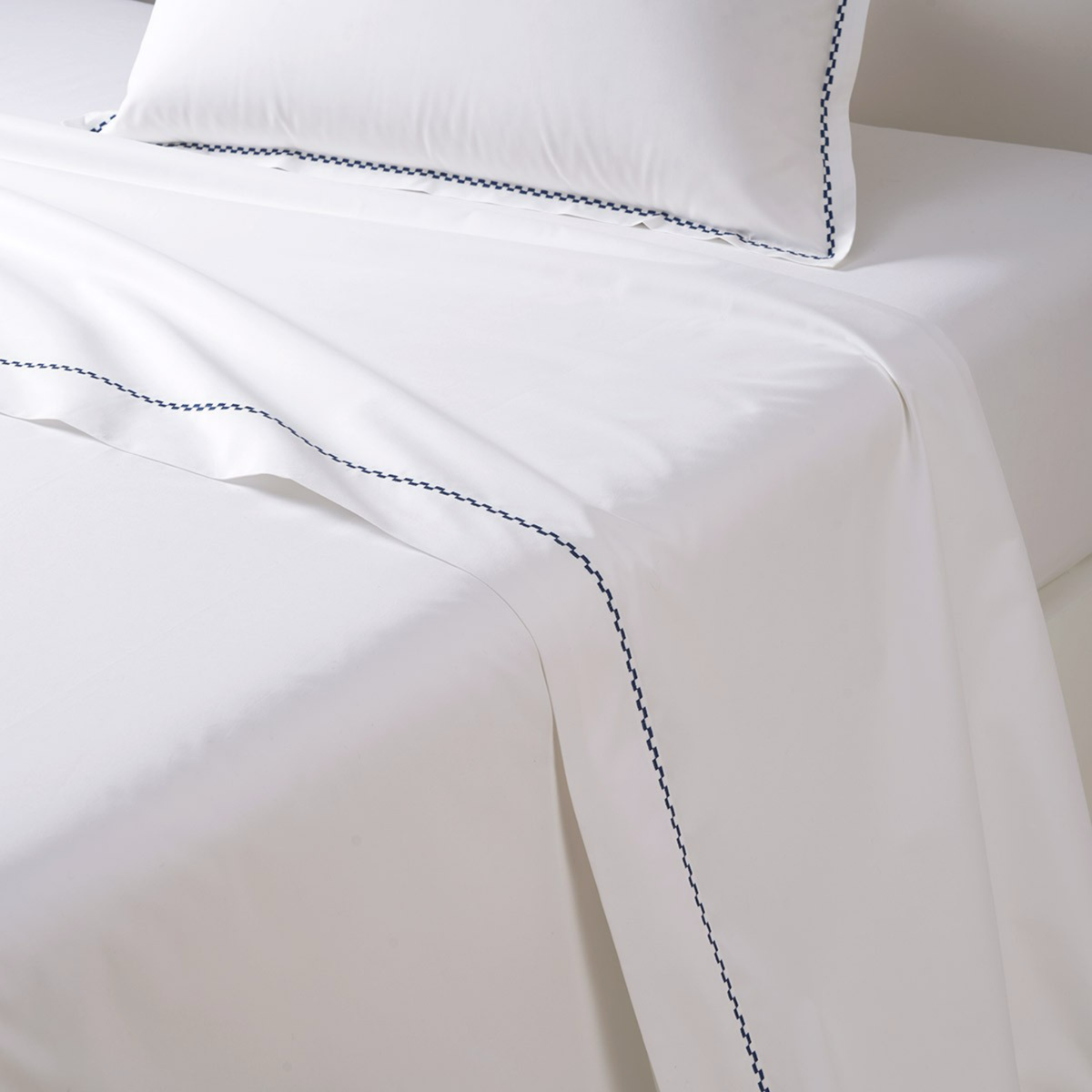 Flat Sheet of Yves Delorme Alienor Bedding in Outremer Color