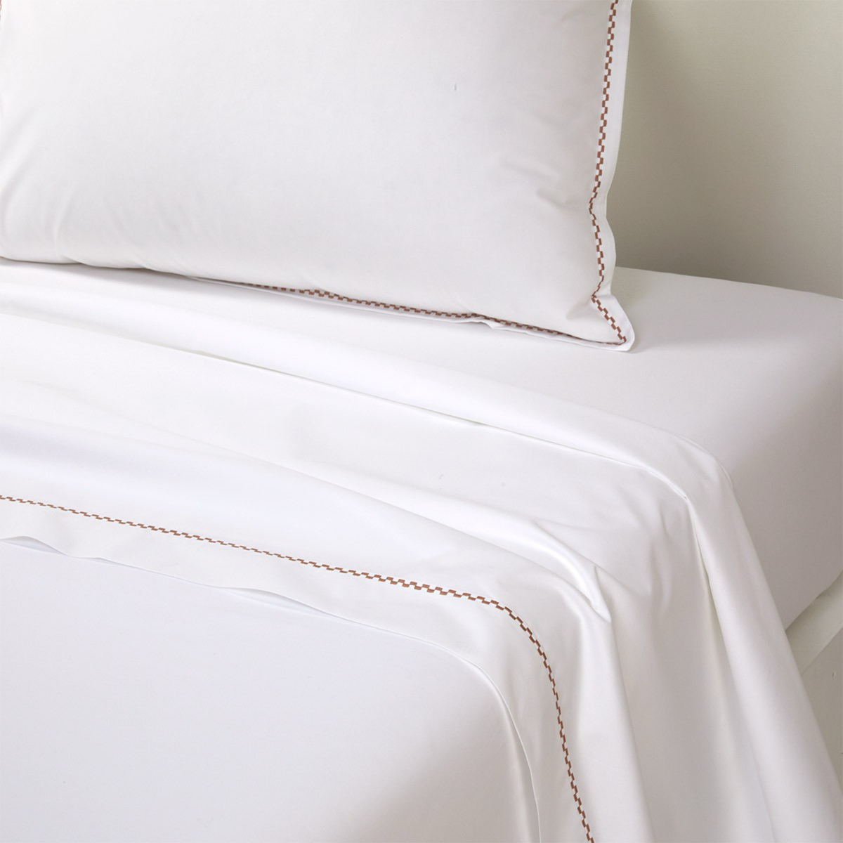 Flat Sheet of Yves Delorme Alienor Bedding in Sienna Color