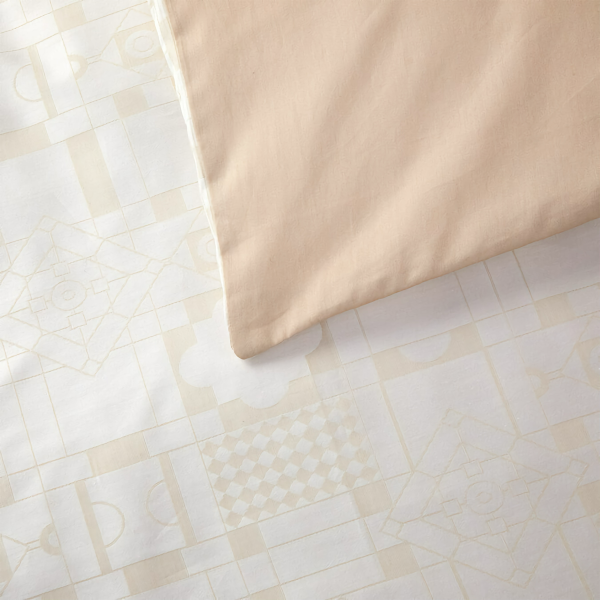 Folded Corner of Yves Delorme Allure Duvet Cover