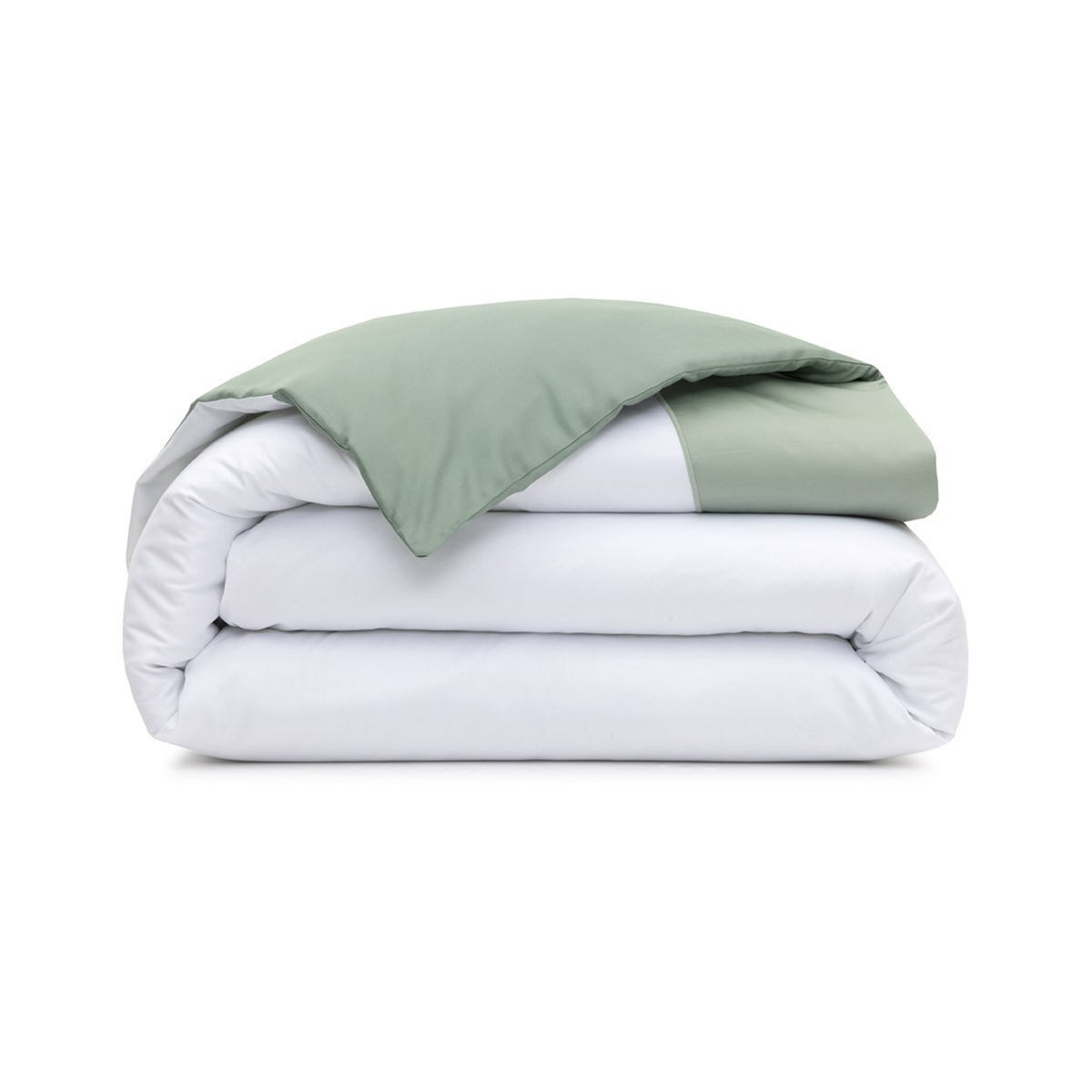 A folded Duvet Cover of Yves Delorme Apollon Bedding in Veronese Color