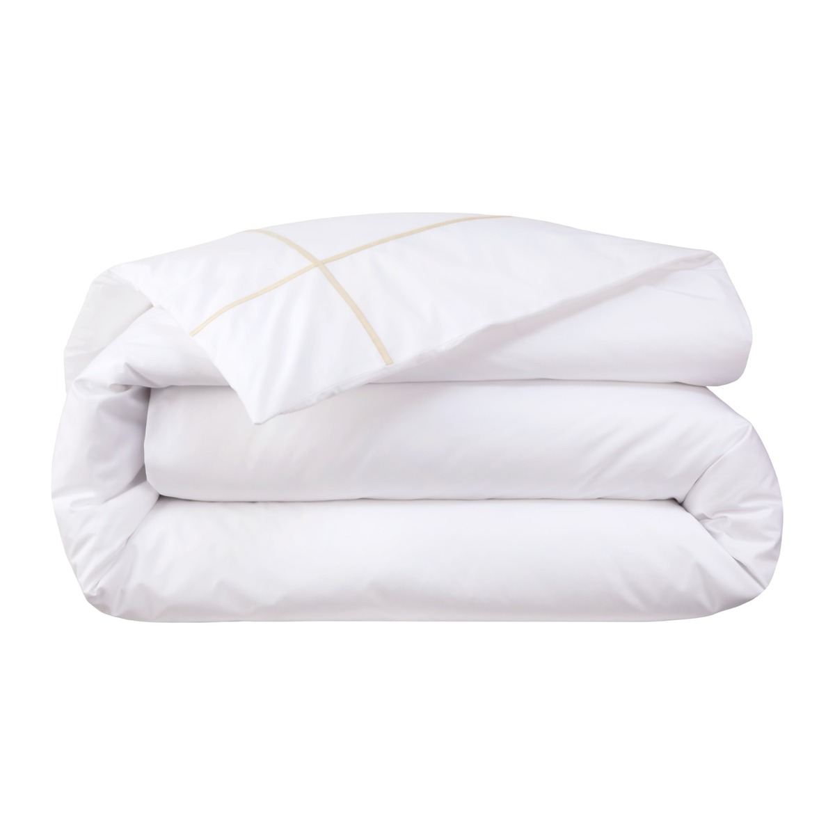 Folded Duvet Cover of Yves Delorme Athena Bedding in Dune