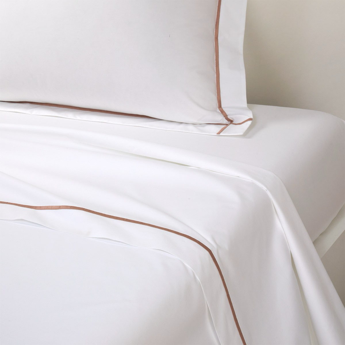 Flat Sheet of Yves Delorme Athena Bedding in Sienna Color