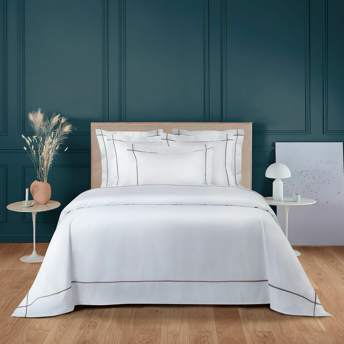 Full Bed in Iris Yves Delorme Athena Bedding