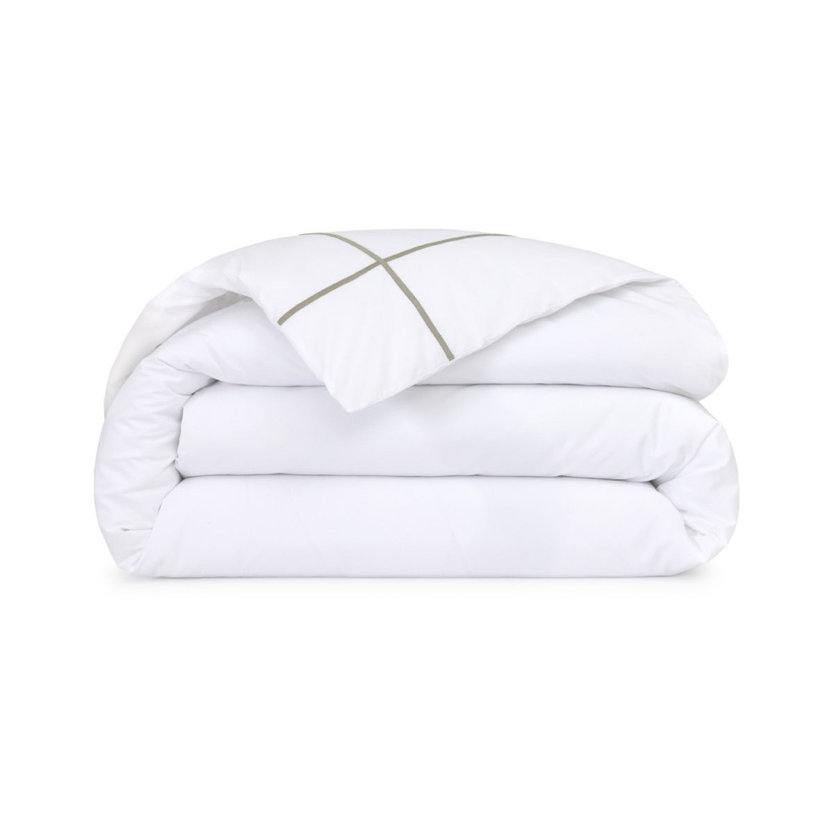 Folded Duvet Cover of Yves Delorme Athena Bedding in Kaki