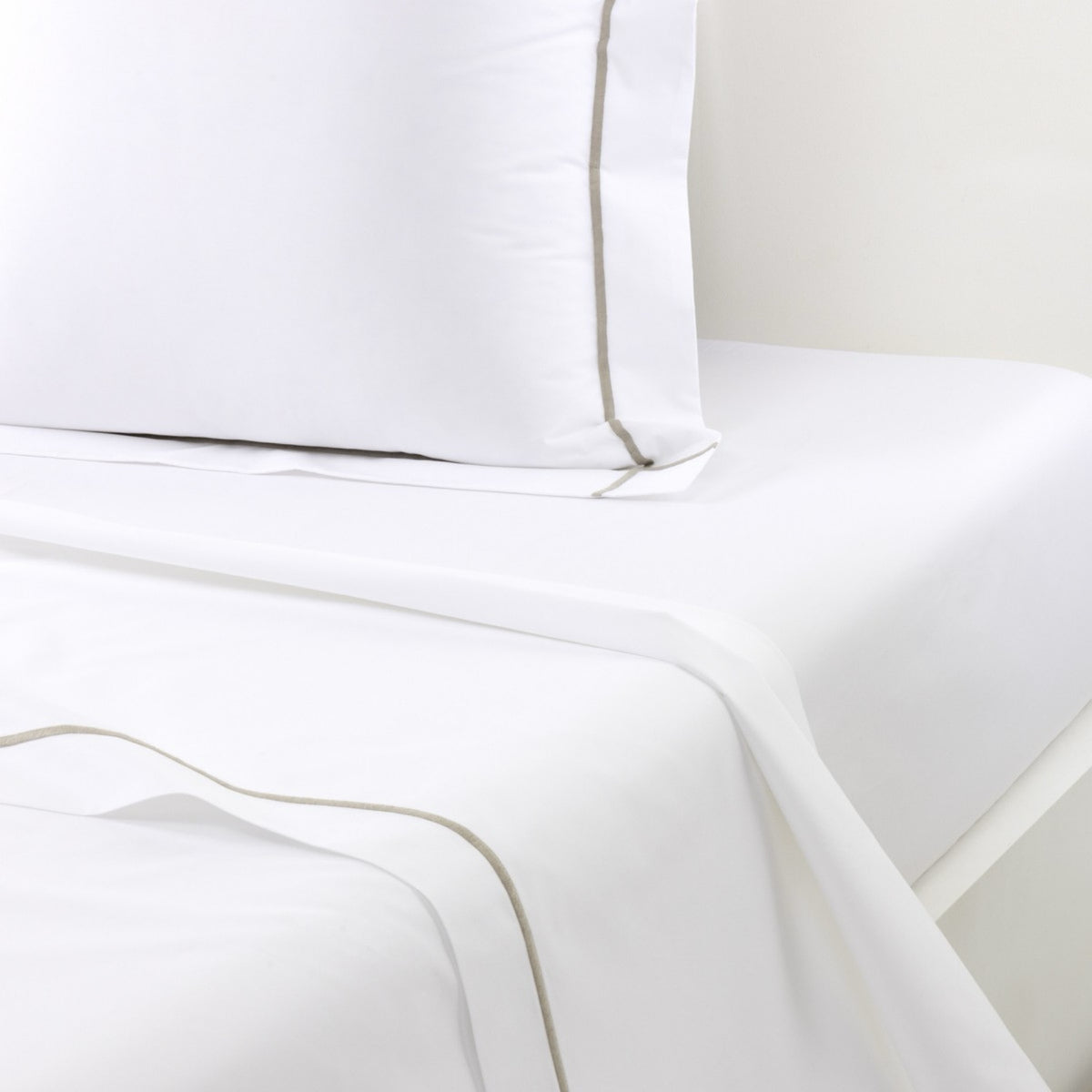 Flat Sheet of Yves Delorme Athena Bedding in Kaki
