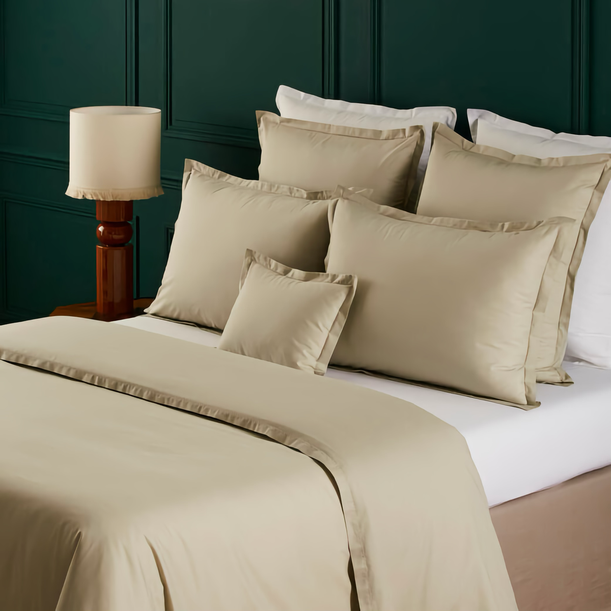 Closeup of Yves Delorme Batiste Bedding in Seigel