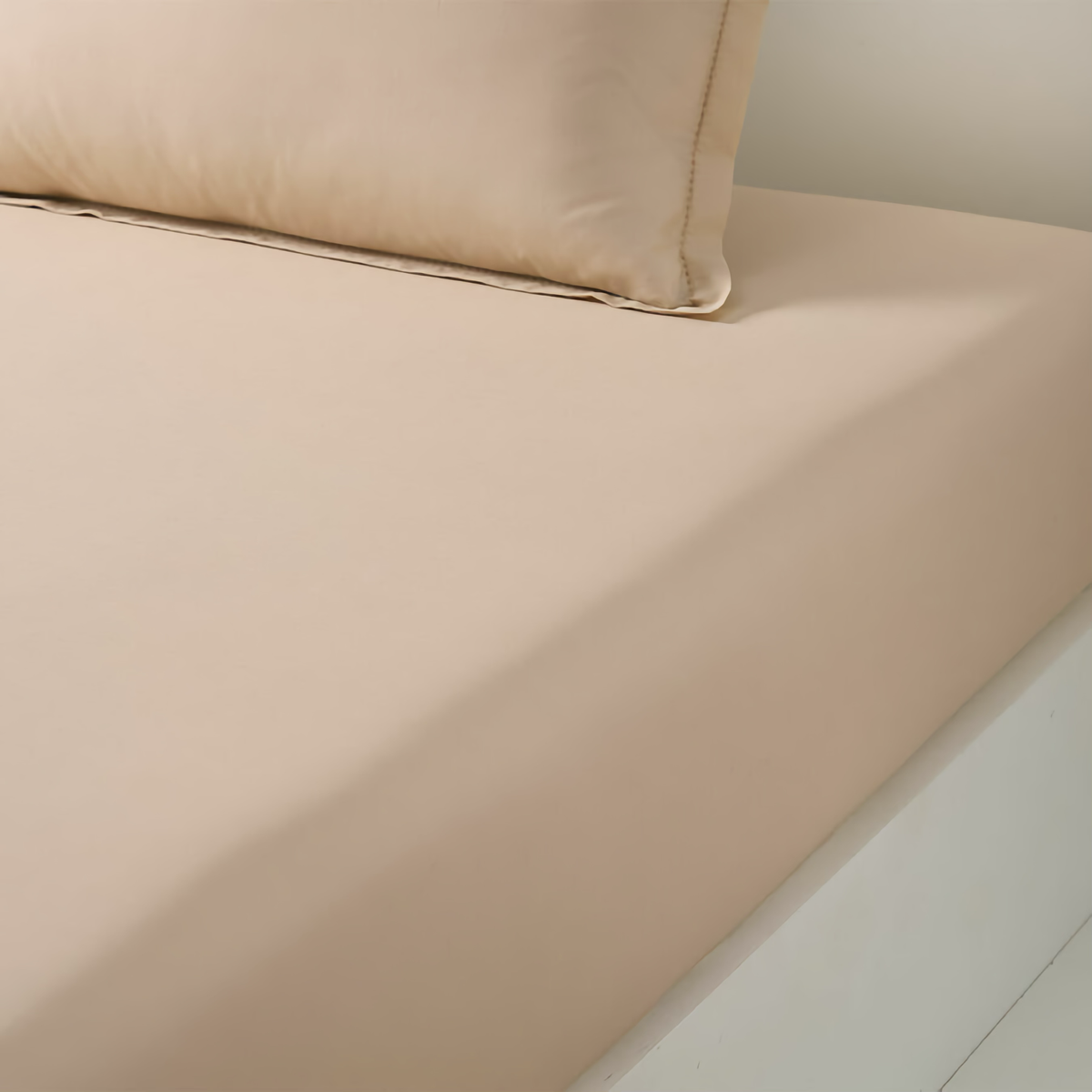 Fitted Sheet of Yves Delorme Batiste Bedding in Biscuit