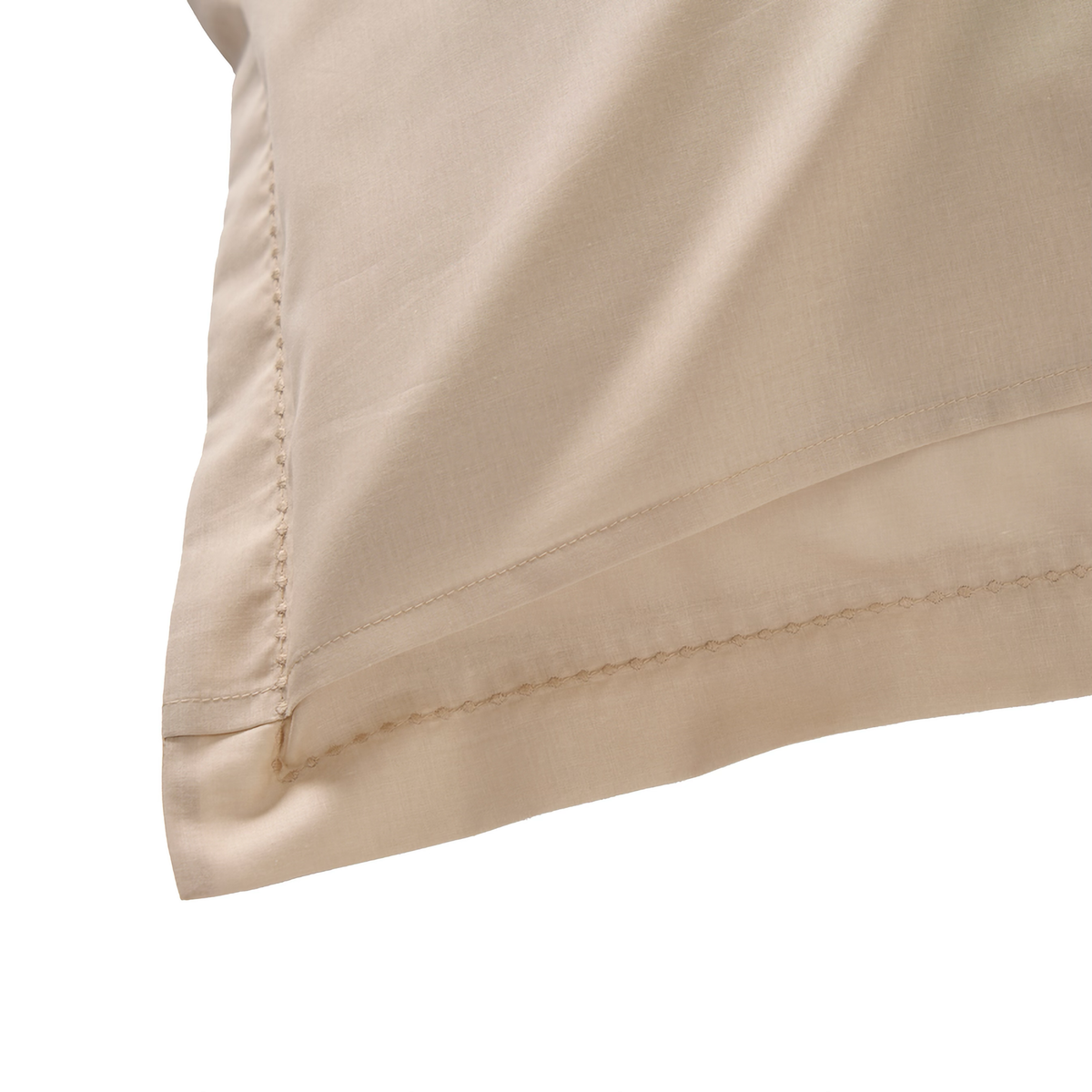 Sham Detail of Yves Delorme Batiste Bedding in Biscuit