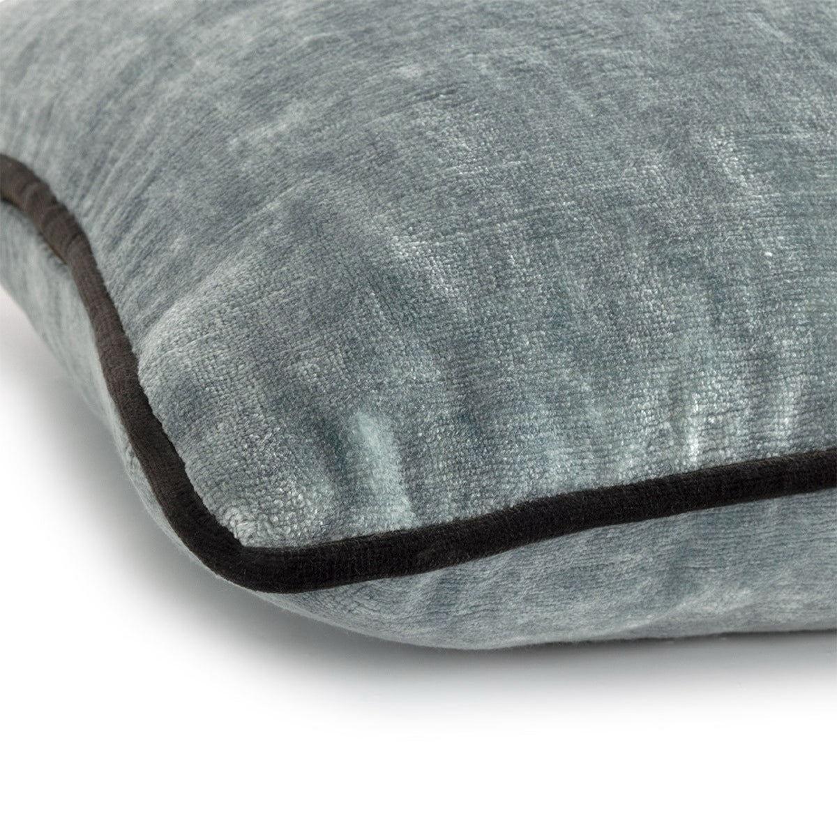 Finishing Detail of Yves Delorme Boromee Decorative Pillow in Fjord color