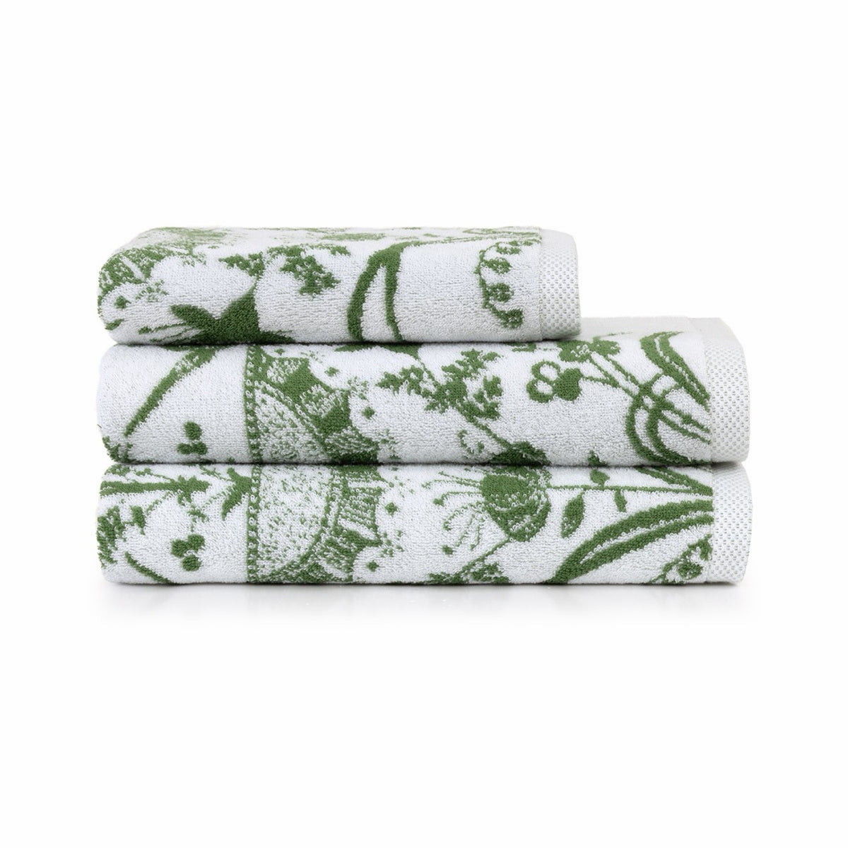 Stack of Yves Delorme Botanic Bath Towels
