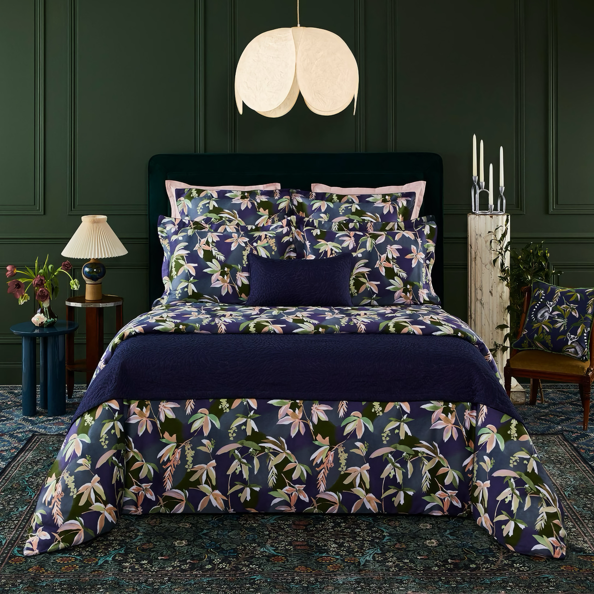 Bed with Yves Delorme Brume Bedding