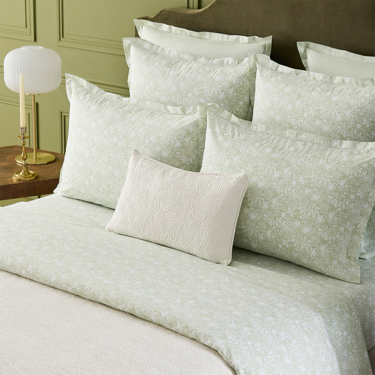 Shams Closeup of Amande Yves Delorme Capri Collection bedding