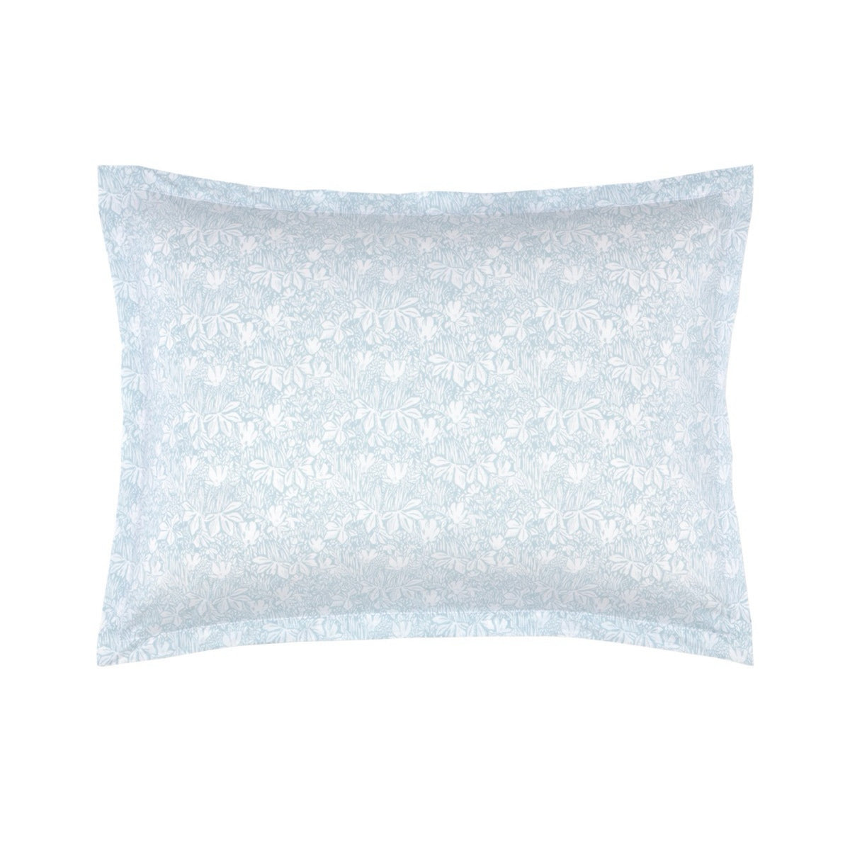 Sham with an Aqua pattern, from Yves Delorme Capri Bedding, against a plain white background