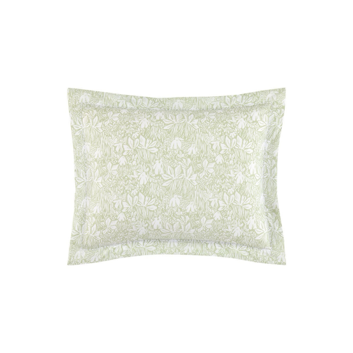 Boudoir Sham with an Amande pattern, from Yves Delorme Capri Bedding, against a plain white background