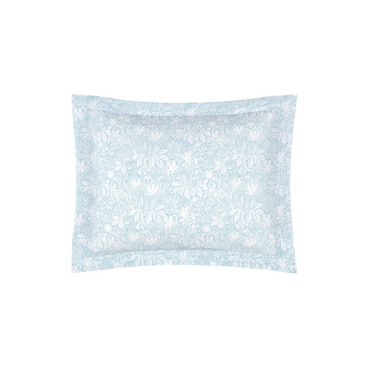 Boudoir Sham with an Aqua pattern, from Yves Delorme Capri Bedding, against a plain white background