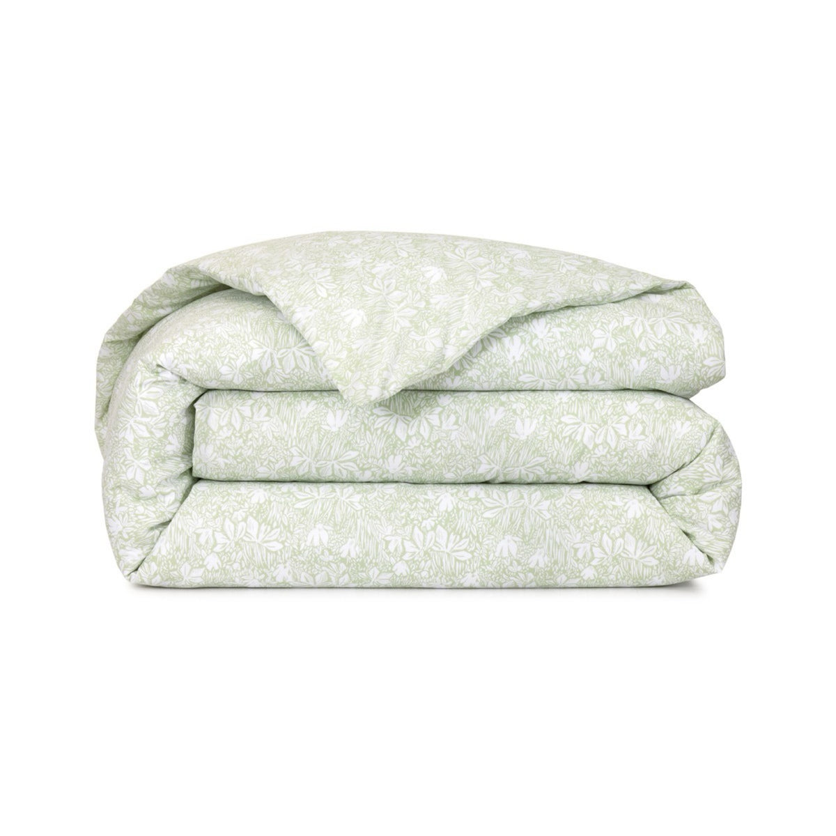 Amande color Duvet Cover from the Yves Delorme Capri Bedding Collection, folded neatly against a white background