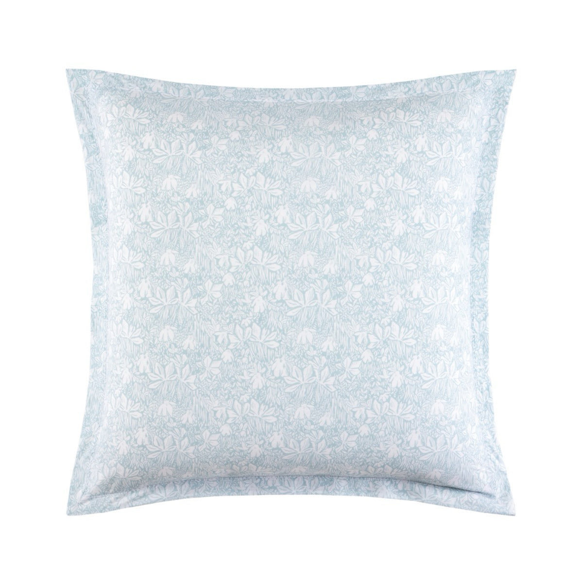 Euro Sham with an Aqua pattern, from Yves Delorme Capri Bedding, against a plain white background