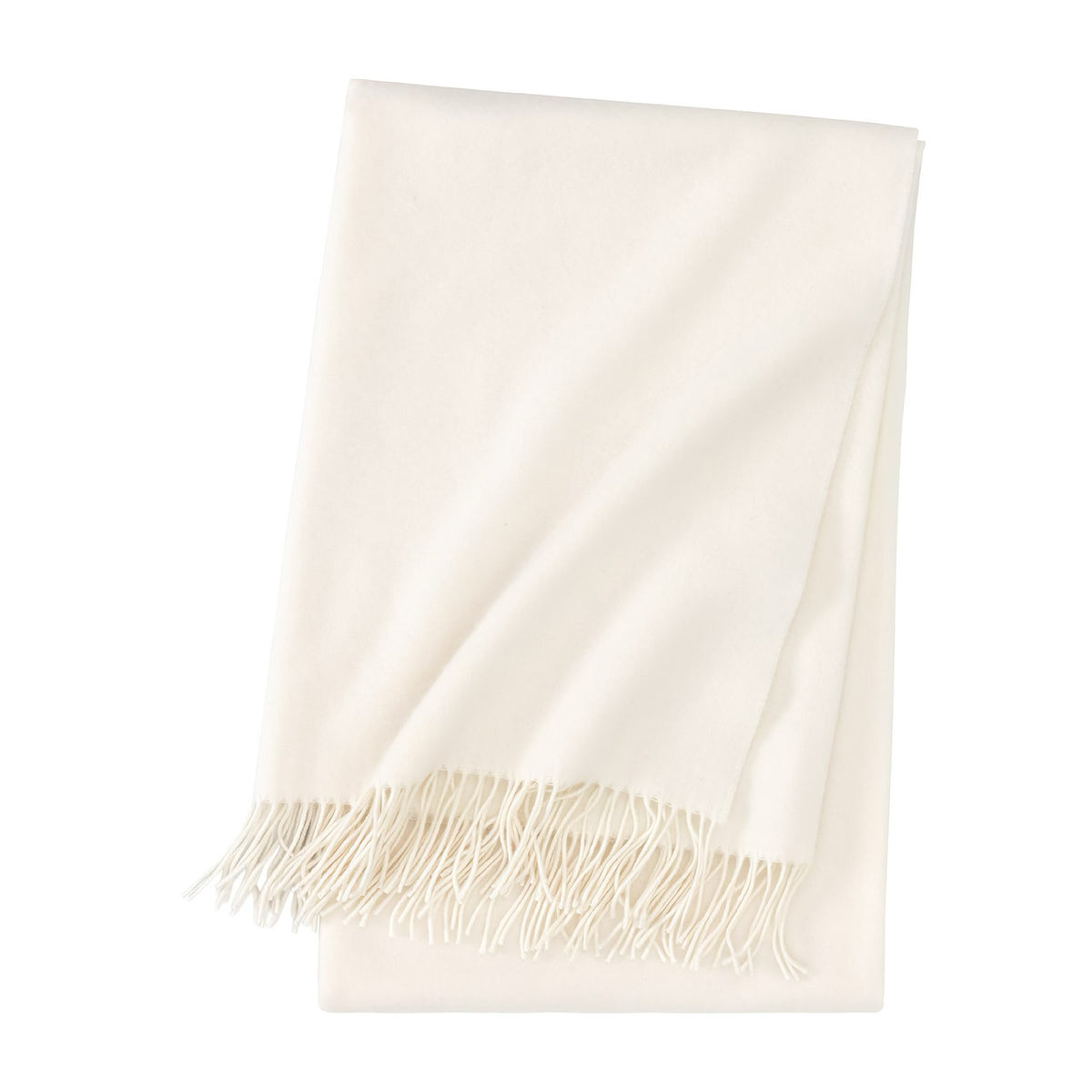 Folded Yves Delorme Club Throw in Nacre Color