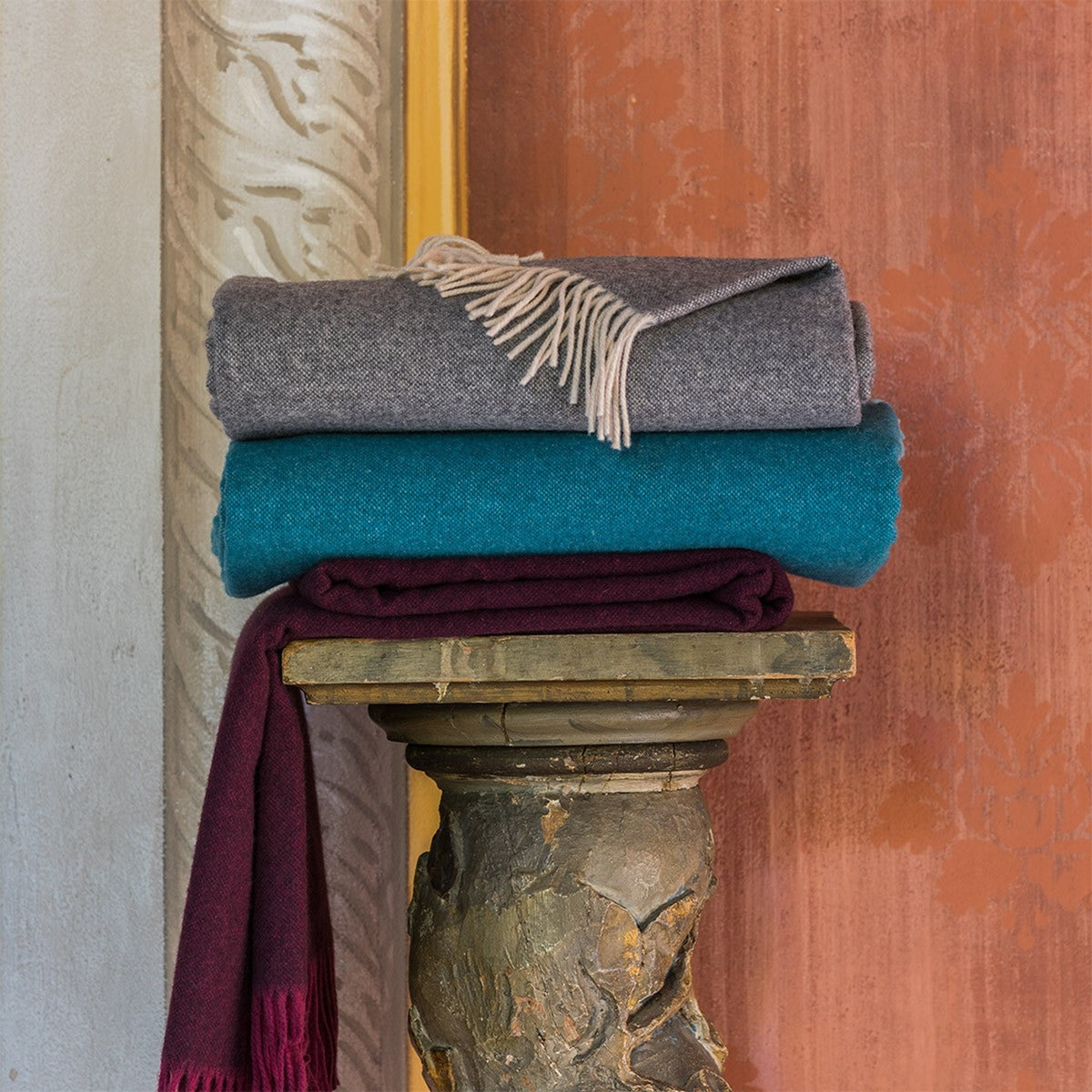 Stack Image of Yves Delorme Club Throw in Different Colors