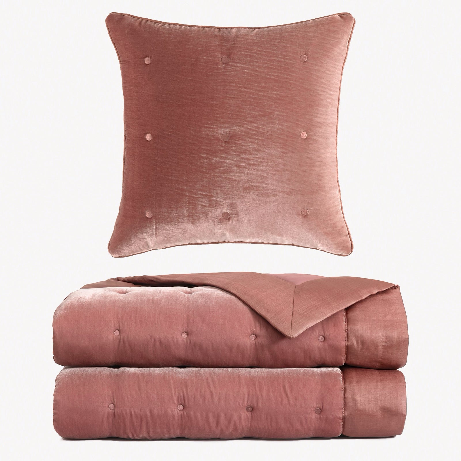 Yves Delorme Cocon Counterpane and Decorative Pillow in Santal color