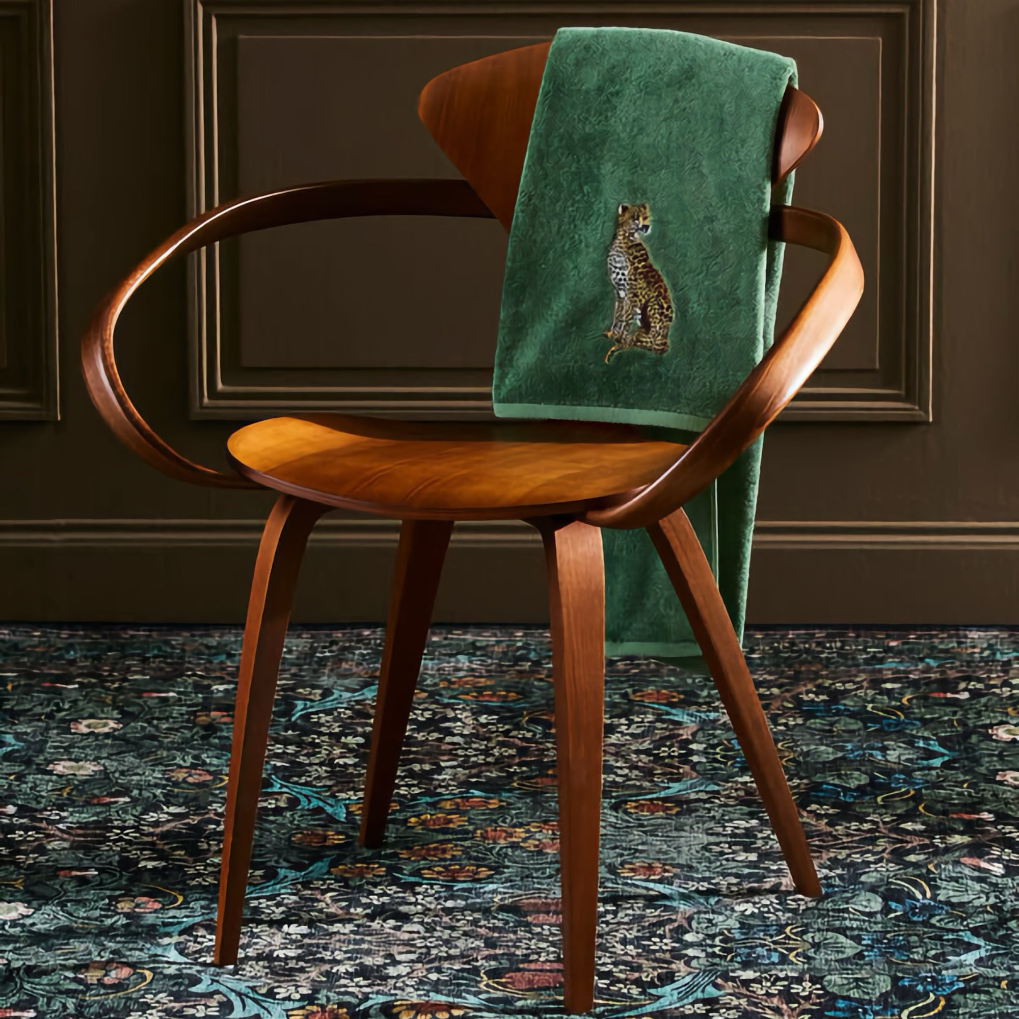 Yves Delorme Contes Bath Towel on a chair 