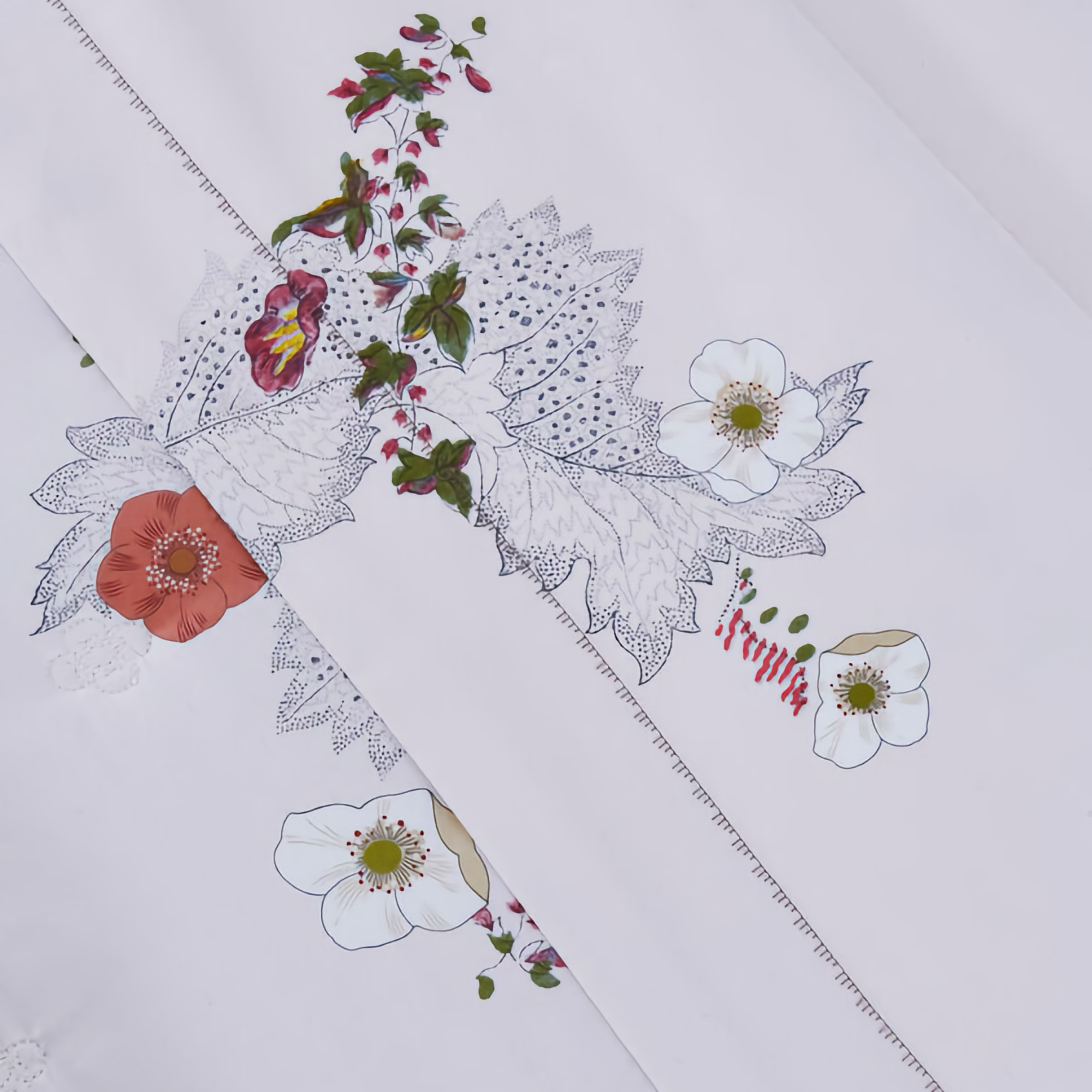 Bed in Yves Delorme Corolles Bedding