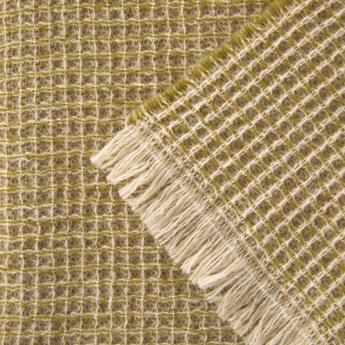 Close Up Shot of Yves Delorme Cosy Throw in Seigle Color