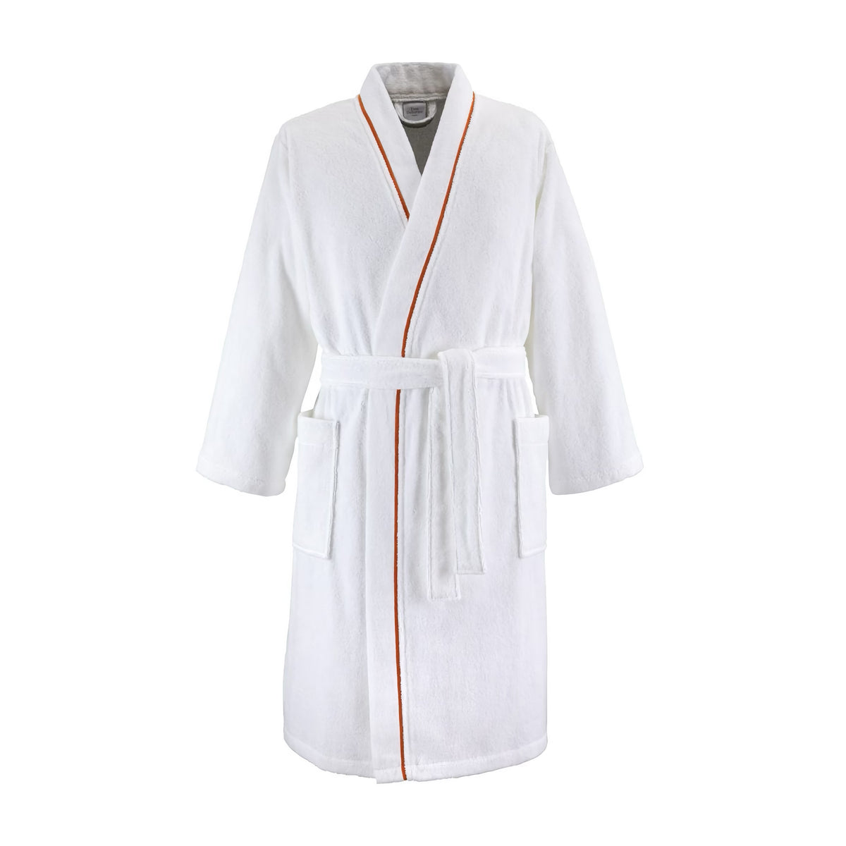 Yves Delorme Croisiere Bath Robe in Blanc and Orange colors