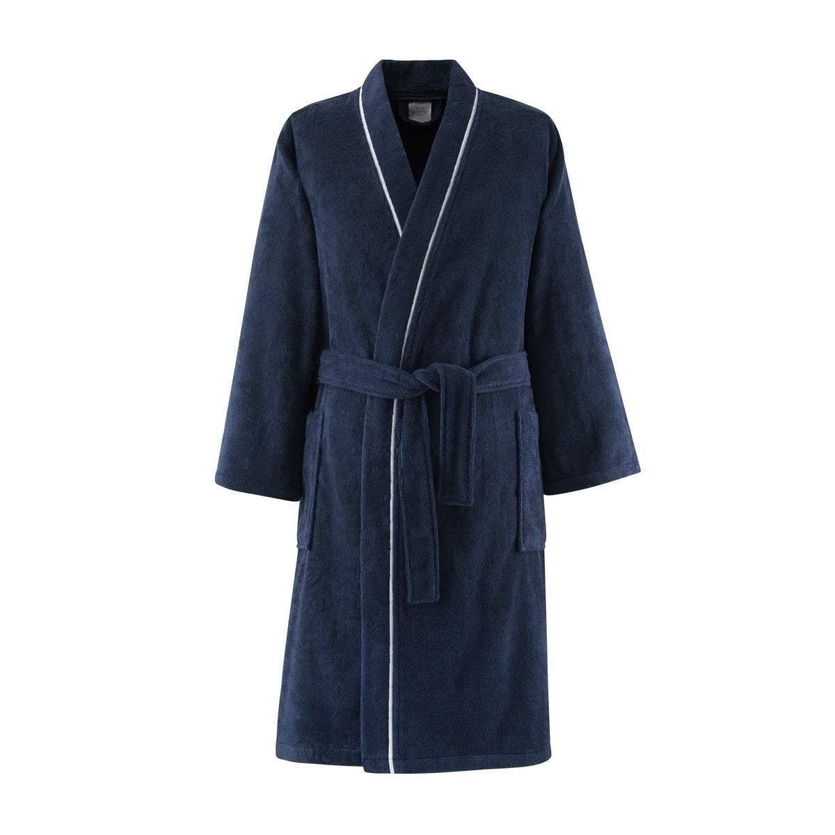 Yves Delorme Croisiere Bath Robe in Marine and Blanc colors