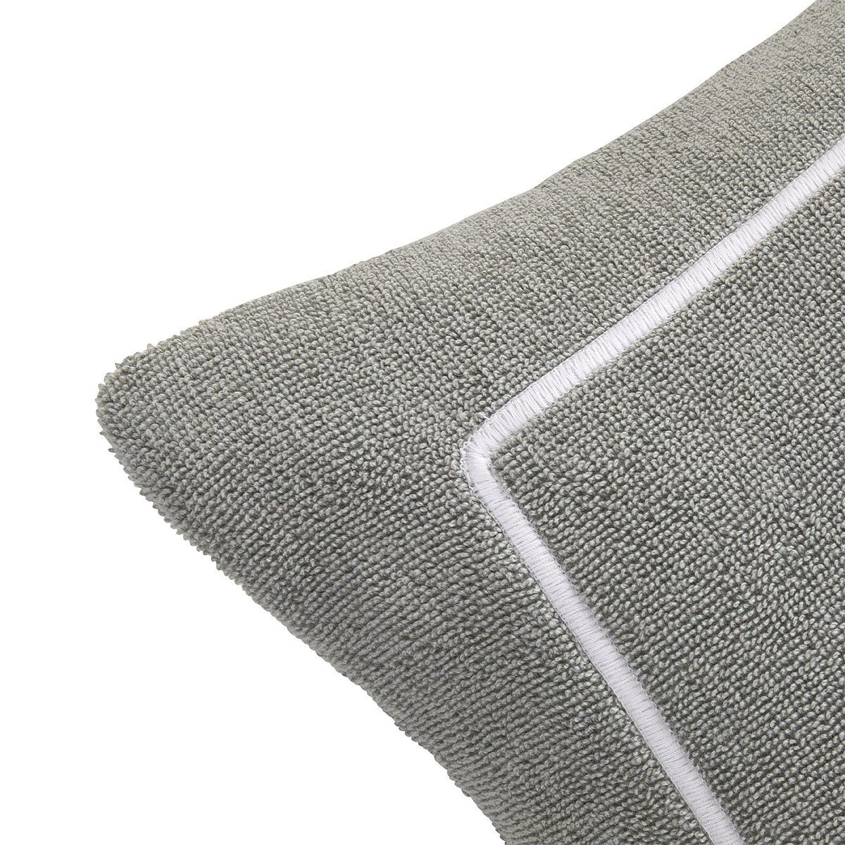 Corner of Yves Delorme Croisiere Beach Pillow in Platine