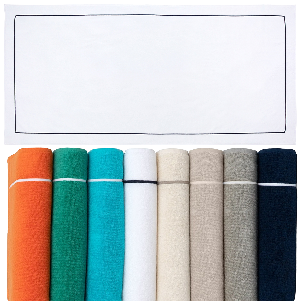 Yves Delorme Croisiere Beach Towels Blanc With Stack Colors