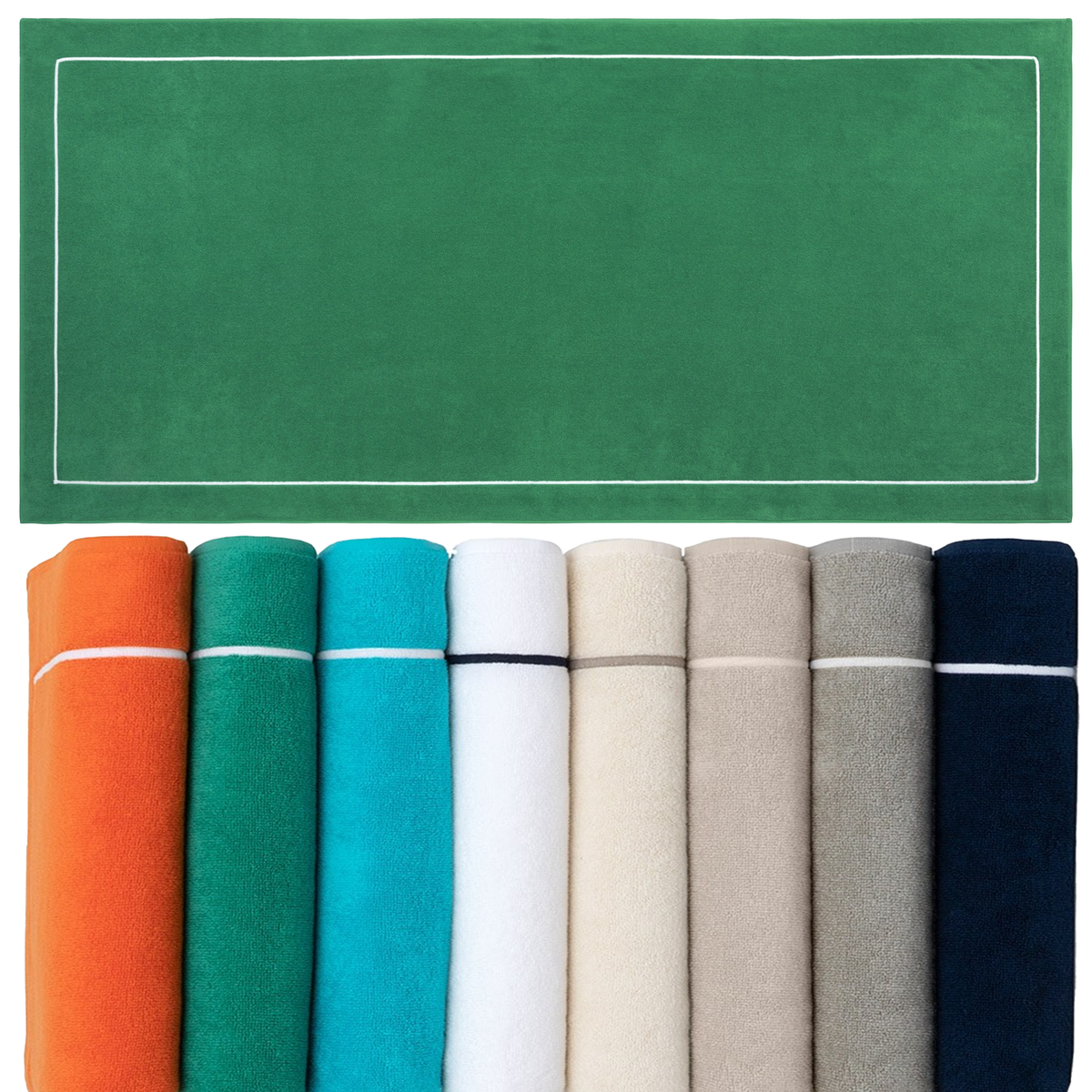 Yves Delorme Croisiere Beach Towels Menthe With Stack Colors