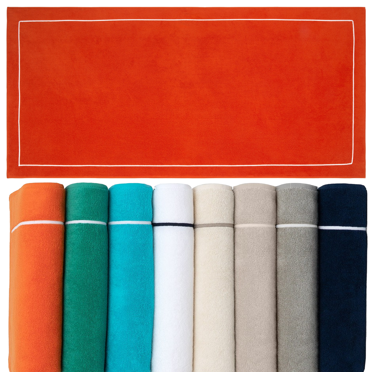 Yves Delorme Croisiere Beach Towels Oranger With Stack Colors