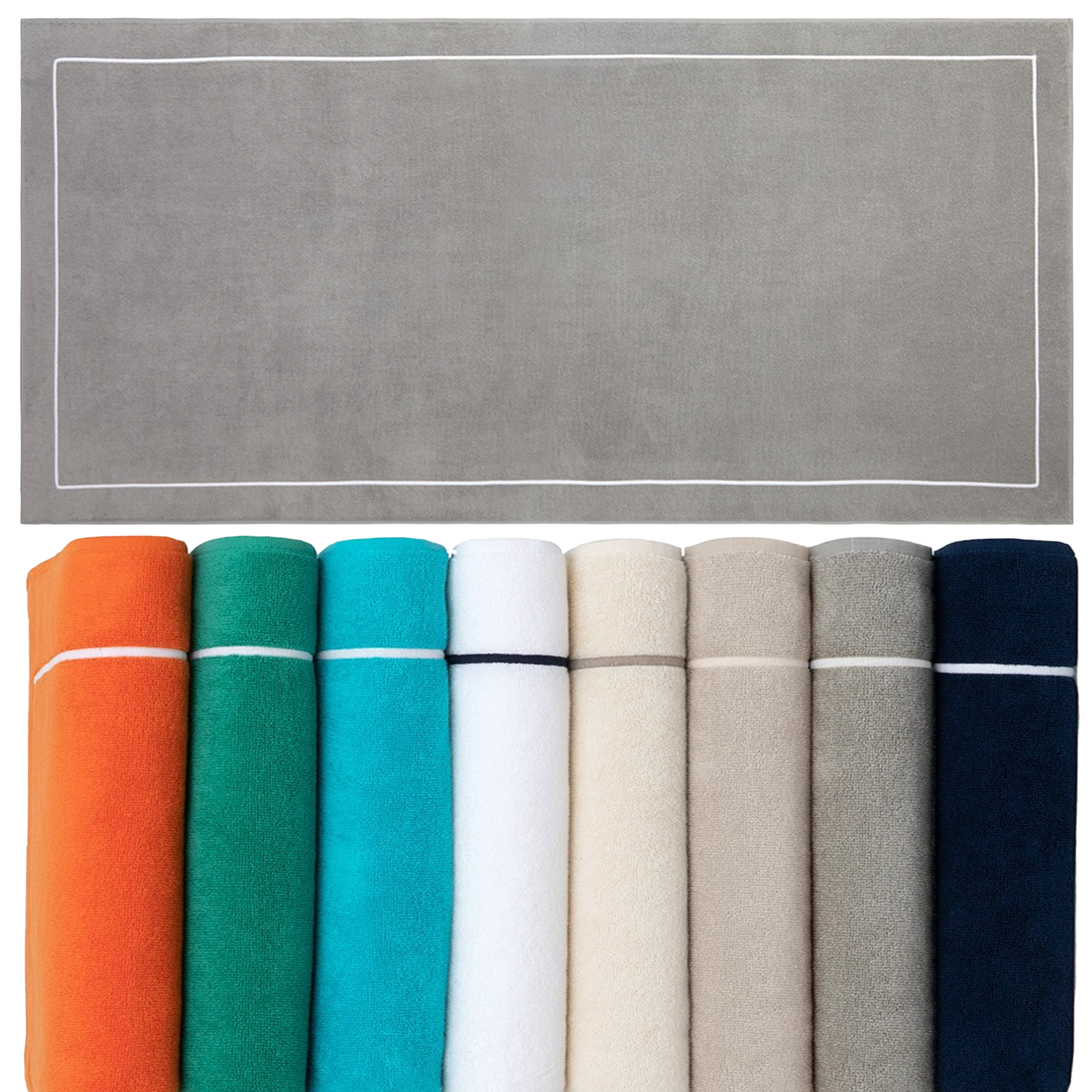 Yves Delorme Croisiere Beach Towels Platine With Stack Colors