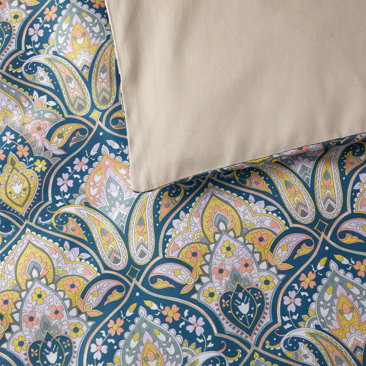 Folded Corner of Yves Delorme Dandy Duvet Cover