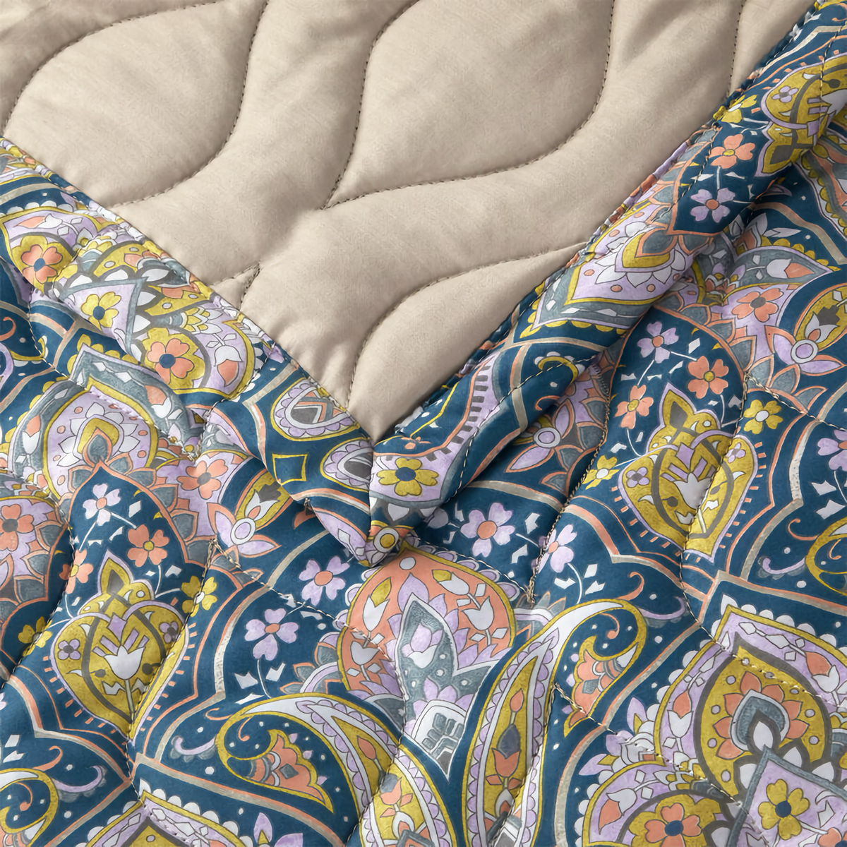 Folded Corner of Yves Delorme Dandy Quilted Coverlet