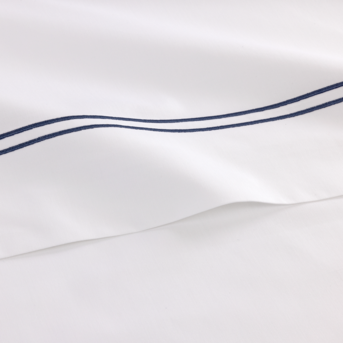Fabric Closeup of Yves Delorme Duo Bedding and Outremer lining