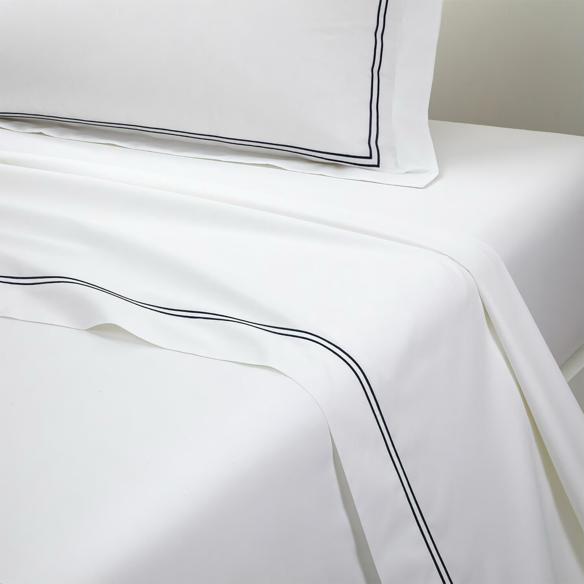 Flat Sheet of Yves Delorme Duo Bedding in Marine