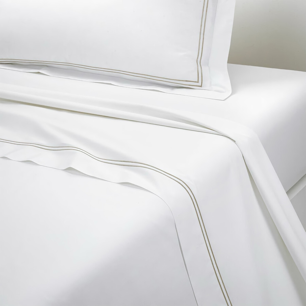 Flat Sheet of Yves Delorme Duo Bedding in Pierre