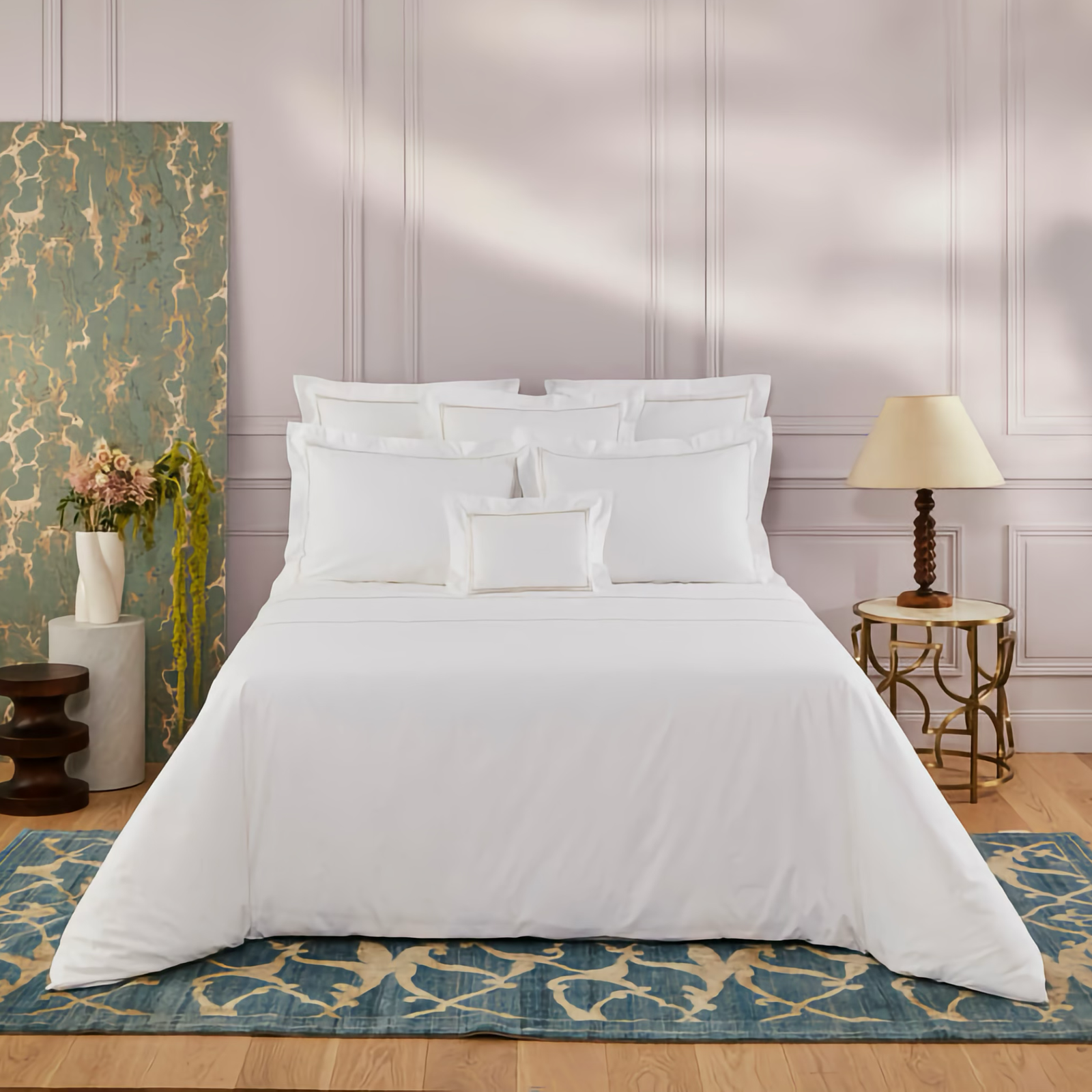 Bed in Pierre Yves Delorme Duo Bedding Complete
